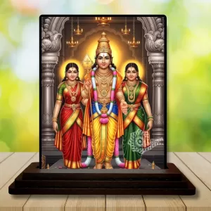 Car Dashboard Vishnu Wooden Photo Stand  3x4 Inches, Compact & Stylish Spiritual Display For Car, Home & Office (Pack Of 1) (F49483)