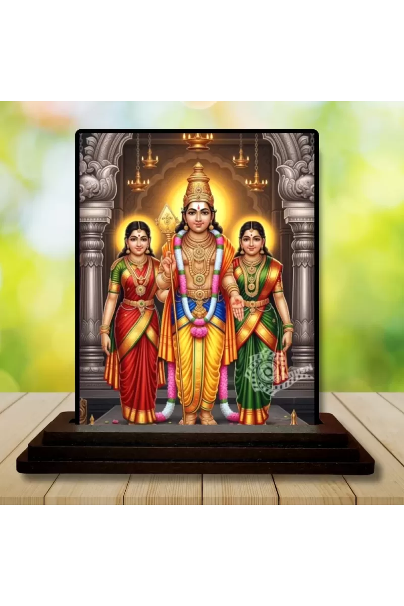 Car Dashboard Vishnu Wooden Photo Stand  3x4 Inches, Compact & Stylish Spiritual Display For Car, Home & Office (Pack Of 1) (F49483)