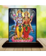 Car Dashboard Radha Krishna Wooden Photo Stand  3x4 Inches, Compact & Stylish Spiritual Display For Car, Home & Office (Pack Of 1) (F49484)