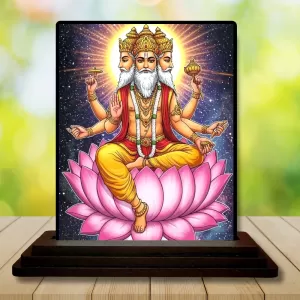 Car Dashboard Brahma Wooden Photo Stand 3x4 Inches, Compact & Stylish Spiritual Display For Car, Home & Office (Pack Of 1) (F49486) Car Dashboard Brahma Wooden Photo Stand 3x4 Inches, Compact & Stylish Spiritual Display For Car, Home & Office (Pack Of 1) (F49486)