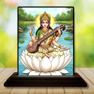 Car Dashboard Saraswati Wooden Photo Stand 3x4 Inches, Compact & Stylish Spiritual Display For Car, Home & Office (Pack Of 1) (F49487) Car Dashboard Saraswati Wooden Photo Stand 3x4 Inches, Compact & Stylish Spiritual Display For Car, Home & Office (Pack Of 1) (F49487)
