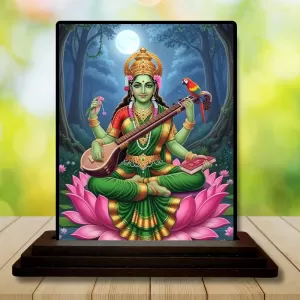 Car Dashboard Saraswati Wooden Photo Stand 3x4 Inches, Compact & Stylish Spiritual Display For Car, Home & Office (Pack Of 1) (F49488) Car Dashboard Saraswati Wooden Photo Stand 3x4 Inches, Compact & Stylish Spiritual Display For Car, Home & Office (Pack Of 1) (F49488)