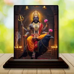Car Dashboard Shiva Wooden Photo Stand  3x4 Inches, Compact & Stylish Spiritual Display For Car, Home & Office (Pack Of 1) (F49491)