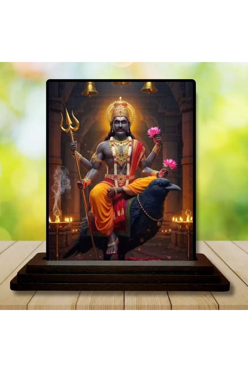 Car Dashboard Shiva Wooden Photo Stand  3x4 Inches, Compact & Stylish Spiritual Display For Car, Home & Office (Pack Of 1) (F49491)
