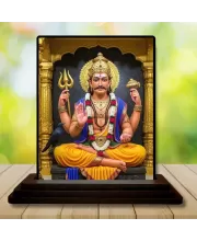 Car Dashboard Shiva Wooden Photo Stand  3x4 Inches, Compact & Stylish Spiritual Display For Car, Home & Office (Pack Of 1) (F49492)