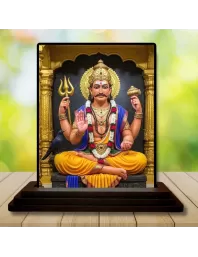 Car Dashboard Shiva Wooden Photo Stand  3x4 Inches, Compact & Stylish Spiritual Display For Car, Home & Office (Pack Of 1) (F49492)