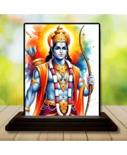 Car Dashboard Rama Wooden Photo Stand  3x4 Inches, Compact & Stylish Spiritual Display For Car, Home & Office (Pack Of 1) (F49493)