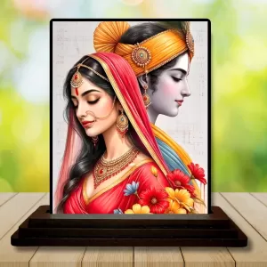 Car Dashboard Radha Krishna Wooden Photo Stand 3x4 Inches, Compact & Stylish Spiritual Display For Car, Home & Office (Pack Of 1) (F49508) Car Dashboard Radha Krishna Wooden Photo Stand 3x4 Inches, Compact & Stylish Spiritual Display For Car, Home & Office (Pack Of 1) (F49508)