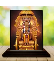 Car Dashboard Brahma Wooden Photo Stand  3x4 Inches, Compact & Stylish Spiritual Display For Car, Home & Office (Pack Of 1) (F49518)