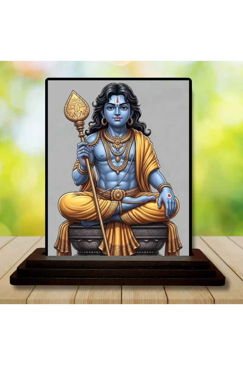 Car Dashboard Lord Shiva Wooden Photo Stand  3x4 Inches, Compact & Stylish Spiritual Display For Car, Home & Office (Pack Of 1) (F49519)