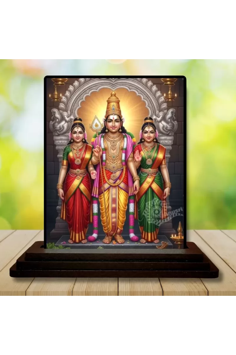 Car Dashboard Tirupati Balaji Wooden Photo Stand  3x4 Inches, Compact & Stylish Spiritual Display For Car, Home & Office (Pack Of 1) (F49521)