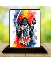 Car Dashboard Kali Wooden Photo Stand  3x4 Inches, Compact & Stylish Spiritual Display For Car, Home & Office (Pack Of 1) (F49524)