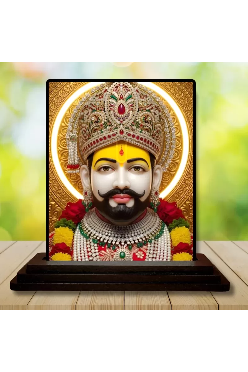 Car Dashboard Hanuman Wooden Photo Stand  3x4 Inches, Compact & Stylish Spiritual Display For Car, Home & Office (Pack Of 1) (F49529)