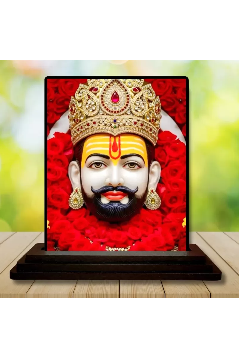 Car Dashboard Hanuman Wooden Photo Stand  3x4 Inches, Compact & Stylish Spiritual Display For Car, Home & Office (Pack Of 1) (F49531)