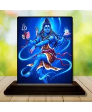 Car Dashboard Shiva Wooden Photo Stand  3x4 Inches, Compact & Stylish Spiritual Display For Car, Home & Office (Pack Of 1) (F49540)