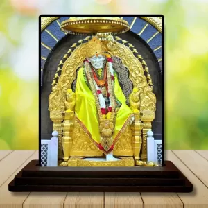Car Dashboard Sai Baba Wooden Photo Stand 3x4 Inches, Compact & Stylish Spiritual Display For Car, Home & Office (Pack Of 1) (F49544) Car Dashboard Sai Baba Wooden Photo Stand 3x4 Inches, Compact & Stylish Spiritual Display For Car, Home & Office (Pack Of 1) (F49544)