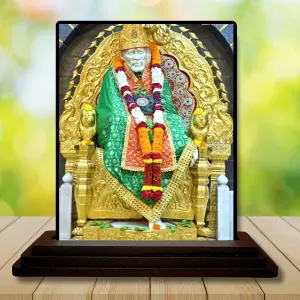 Car Dashboard Sai Baba Wooden Photo Stand 3x4 Inches, Compact & Stylish Spiritual Display For Car, Home & Office (Pack Of 1) (F49545) Car Dashboard Sai Baba Wooden Photo Stand 3x4 Inches, Compact & Stylish Spiritual Display For Car, Home & Office (Pack Of 1) (F49545)