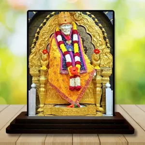 Car Dashboard Sai Baba Wooden Photo Stand 3x4 Inches, Compact & Stylish Spiritual Display For Car, Home & Office (Pack Of 1) (F49546) Car Dashboard Sai Baba Wooden Photo Stand 3x4 Inches, Compact & Stylish Spiritual Display For Car, Home & Office (Pack Of 1) (F49546)