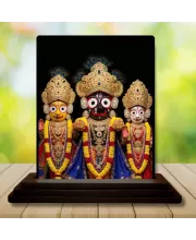 Car Dashboard Jagannatha Wooden Photo Stand  3x4 Inches, Compact & Stylish Spiritual Display For Car, Home & Office (Pack Of 1) (F49547)