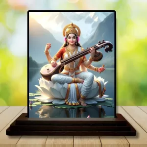 Car Dashboard Saraswati Wooden Photo Stand 3x4 Inches, Compact & Stylish Spiritual Display For Car, Home & Office (Pack Of 1) (F49552) Car Dashboard Saraswati Wooden Photo Stand 3x4 Inches, Compact & Stylish Spiritual Display For Car, Home & Office (Pack Of 1) (F49552)