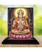 Car Dashboard Hanuman Wooden Photo Stand  3x4 Inches, Compact & Stylish Spiritual Display For Car, Home & Office (Pack Of 1) (F49554)