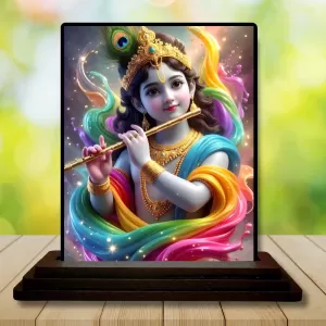 Car Dashboard Shree Krishna Wooden Photo Stand 3x4 Inches, Compact & Stylish Spiritual Display For Car, Home & Office (Pack Of 1) (F49558) Car Dashboard Shree Krishna Wooden Photo Stand 3x4 Inches, Compact & Stylish Spiritual Display For Car, Home & Office (Pack Of 1) (F49558)
