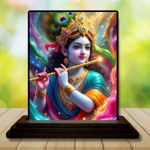 Car Dashboard Lord Krishna Wooden Photo Stand 3x4 Inches, Compact & Stylish Spiritual Display For Car, Home & Office (Pack Of 1) (F49560) Car Dashboard Lord Krishna Wooden Photo Stand 3x4 Inches, Compact & Stylish Spiritual Display For Car, Home & Office (Pack Of 1) (F49560)