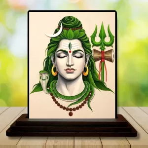 Car Dashboard Lord Shiva Wooden Photo Stand 3x4 Inches, Compact & Stylish Spiritual Display For Car, Home & Office (Pack Of 1) (F49563) Car Dashboard Lord Shiva Wooden Photo Stand 3x4 Inches, Compact & Stylish Spiritual Display For Car, Home & Office (Pack Of 1) (F49563)