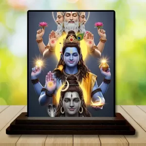 Car Dashboard Lord Brahma Lord Vishnu Lord Shiva Wooden Photo Stand 3x4 Inches, Compact & Stylish Spiritual Display For Car, Home & Office (Pack Of 1) (F49567) Car Dashboard Lord Brahma Lord Vishnu Lord Shiva Wooden Photo Stand 3x4 Inches, Compact & Stylish Spiritual Display For Car, Home & Office (Pack Of 1) (F49567)