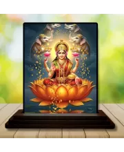 Car Dashboard Lord Ganesha Wooden Photo Stand  3x4 Inches, Compact & Stylish Spiritual Display For Car, Home & Office (Pack Of 1) (F49570)
