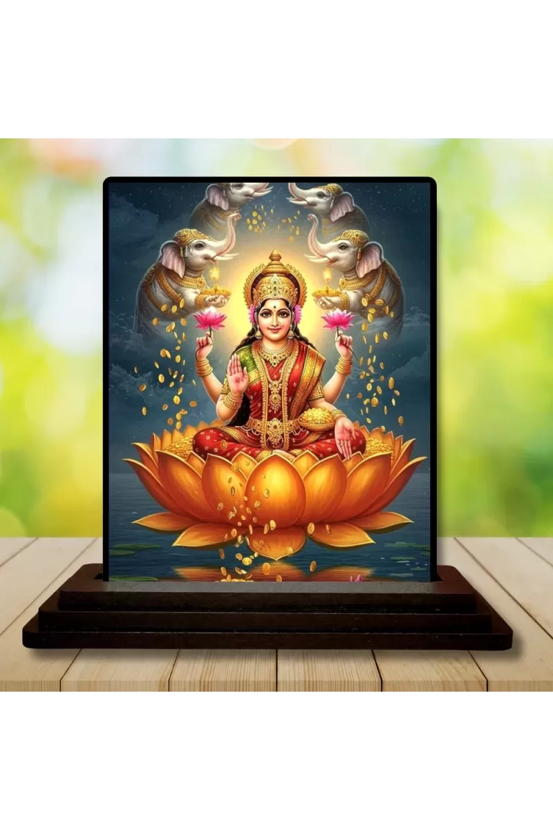 Car Dashboard Lord Ganesha Wooden Photo Stand  3x4 Inches, Compact & Stylish Spiritual Display For Car, Home & Office (Pack Of 1) (F49570)