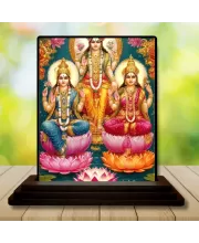Car Dashboard Lord Ganesha Wooden Photo Stand  3x4 Inches, Compact & Stylish Spiritual Display For Car, Home & Office (Pack Of 1) (F49571)