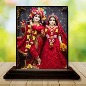 Car Dashboard Shree Krishna And Shree Radha Wooden Photo Stand 3x4 Inches, Compact & Stylish Spiritual Display For Car, Home & Office (Pack Of 1) (F49576) Car Dashboard Shree Krishna And Shree Radha Wooden Photo Stand 3x4 Inches, Compact & Stylish Spiritual Display For Car, Home & Office (Pack Of 1) (F49576)