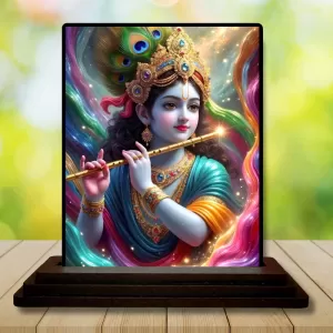 Car Dashboard Lord Shree Krishna Wooden Photo Stand 3x4 Inches, Compact & Stylish Spiritual Display For Car, Home & Office (Pack Of 1) (F49578) Car Dashboard Lord Shree Krishna Wooden Photo Stand 3x4 Inches, Compact & Stylish Spiritual Display For Car, Home & Office (Pack Of 1) (F49578)