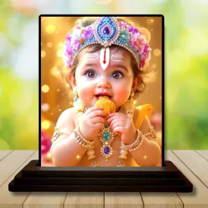 Car Dashboard Lord Shree Krishna Wooden Photo Stand 3x4 Inches, Compact & Stylish Spiritual Display For Car, Home & Office (Pack Of 1) (F49581) Car Dashboard Lord Shree Krishna Wooden Photo Stand 3x4 Inches, Compact & Stylish Spiritual Display For Car, Home & Office (Pack Of 1) (F49581)