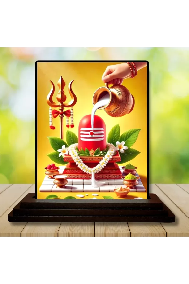 Car Dashboard Lord Shiva Wooden Photo Stand  3x4 Inches, Compact & Stylish Spiritual Display For Car, Home & Office (Pack Of 1) (F49583)