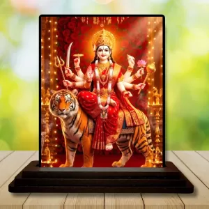 Car Dashboard Goddess Durga Wooden Photo Stand 3x4 Inches, Compact & Stylish Spiritual Display For Car, Home & Office (Pack Of 1) (F49595) Car Dashboard Goddess Durga Wooden Photo Stand 3x4 Inches, Compact & Stylish Spiritual Display For Car, Home & Office (Pack Of 1) (F49595)