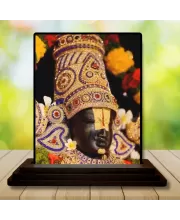 Car Dashboard Lord Krishna Wooden Photo Stand  3x4 Inches, Compact & Stylish Spiritual Display For Car, Home & Office (Pack Of 1) (F49597)