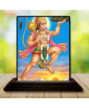Car Dashboard Hanuman Wooden Photo Stand  3x4 Inches, Compact & Stylish Spiritual Display For Car, Home & Office (Pack Of 1) (F49600)