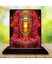 Car Dashboard Shiva Wooden Photo Stand  3x4 Inches, Compact & Stylish Spiritual Display For Car, Home & Office (Pack Of 1) (F49608)