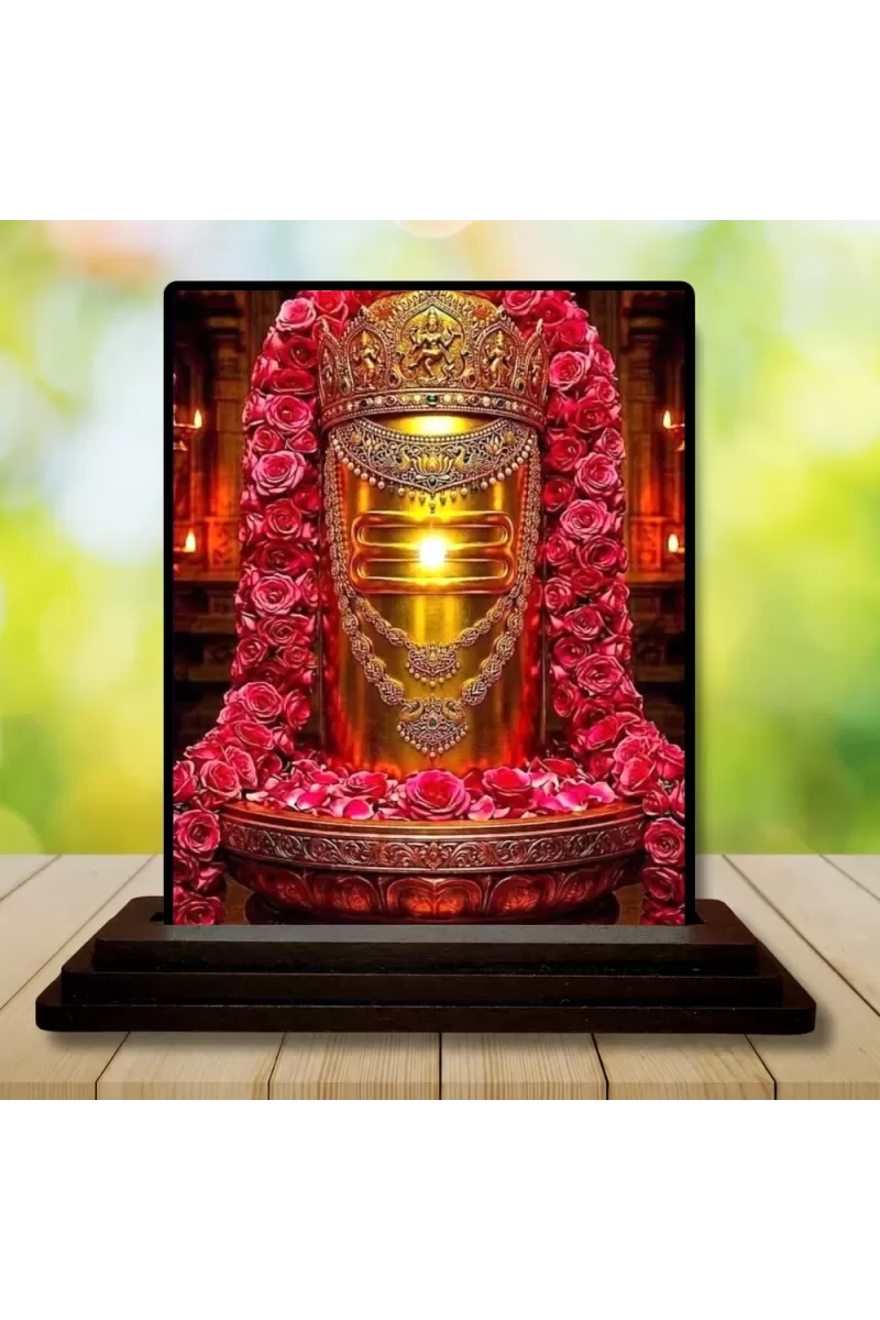 Car Dashboard Shiva Wooden Photo Stand  3x4 Inches, Compact & Stylish Spiritual Display For Car, Home & Office (Pack Of 1) (F49608)