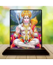 Car Dashboard Hanuman Wooden Photo Stand  3x4 Inches, Compact & Stylish Spiritual Display For Car, Home & Office (Pack Of 1) (F49610)