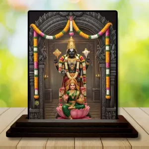 Car Dashboard Lakshmi Wooden Photo Stand  3x4 Inches, Compact & Stylish Spiritual Display For Car, Home & Office (Pack Of 1) (F49611)