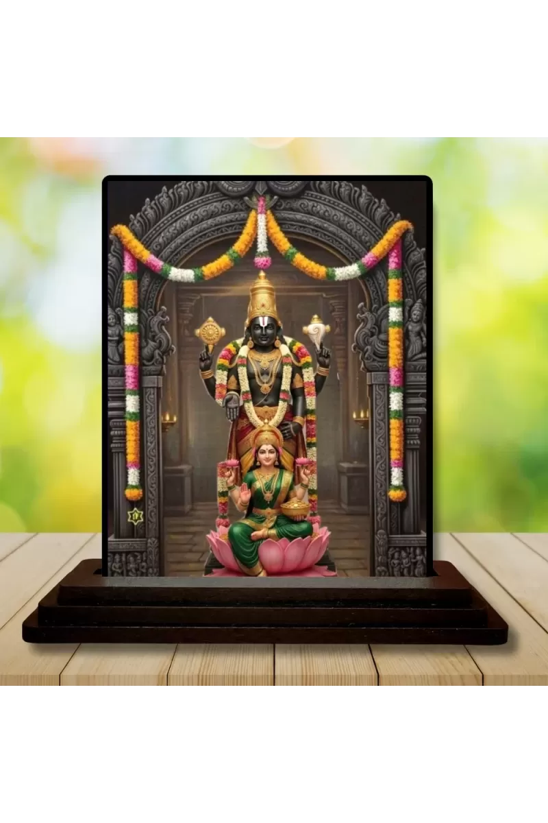 Car Dashboard Lakshmi Wooden Photo Stand  3x4 Inches, Compact & Stylish Spiritual Display For Car, Home & Office (Pack Of 1) (F49611)