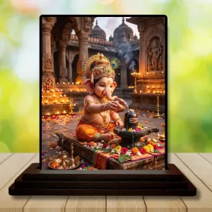 Car Dashboard Ganesha Wooden Photo Stand 3x4 Inches, Compact & Stylish Spiritual Display For Car, Home & Office (Pack Of 1) (F49615) Car Dashboard Ganesha Wooden Photo Stand 3x4 Inches, Compact & Stylish Spiritual Display For Car, Home & Office (Pack Of 1) (F49615)