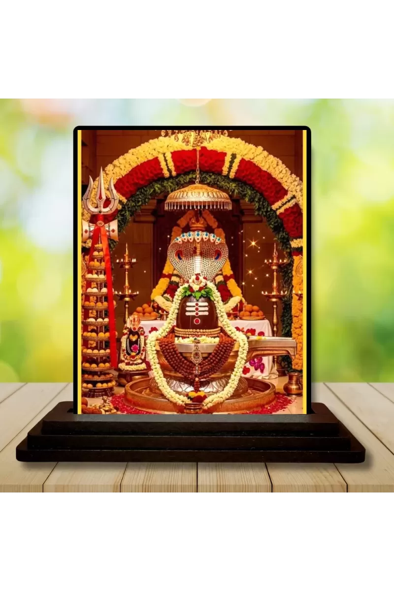 Car Dashboard Meenakshi Wooden Photo Stand  3x4 Inches, Compact & Stylish Spiritual Display For Car, Home & Office (Pack Of 1) (F49616)