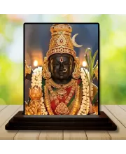 Car Dashboard Tirupati Balaji Wooden Photo Stand  3x4 Inches, Compact & Stylish Spiritual Display For Car, Home & Office (Pack Of 1) (F49622)