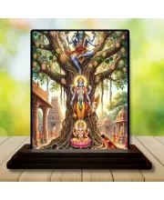 Car Dashboard Shiva Wooden Photo Stand  3x4 Inches, Compact & Stylish Spiritual Display For Car, Home & Office (Pack Of 1) (F49623)