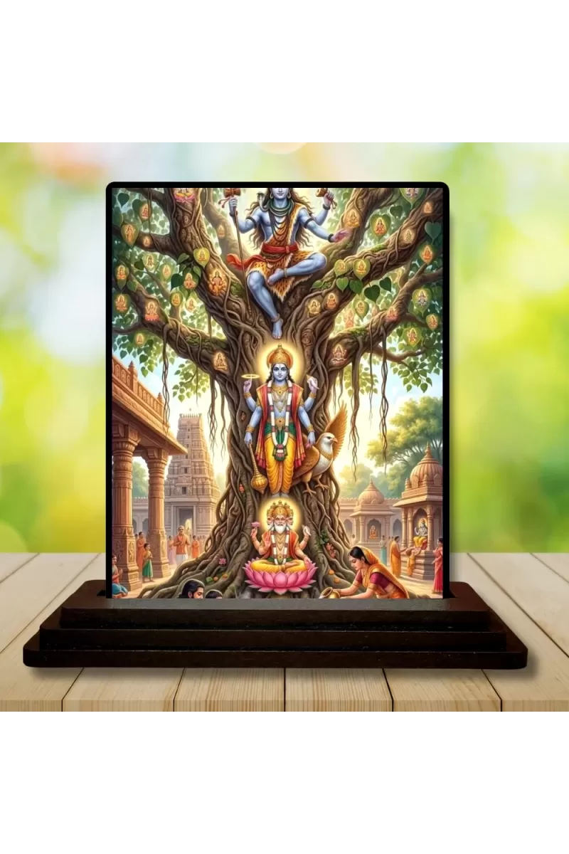 Car Dashboard Shiva Wooden Photo Stand  3x4 Inches, Compact & Stylish Spiritual Display For Car, Home & Office (Pack Of 1) (F49623)