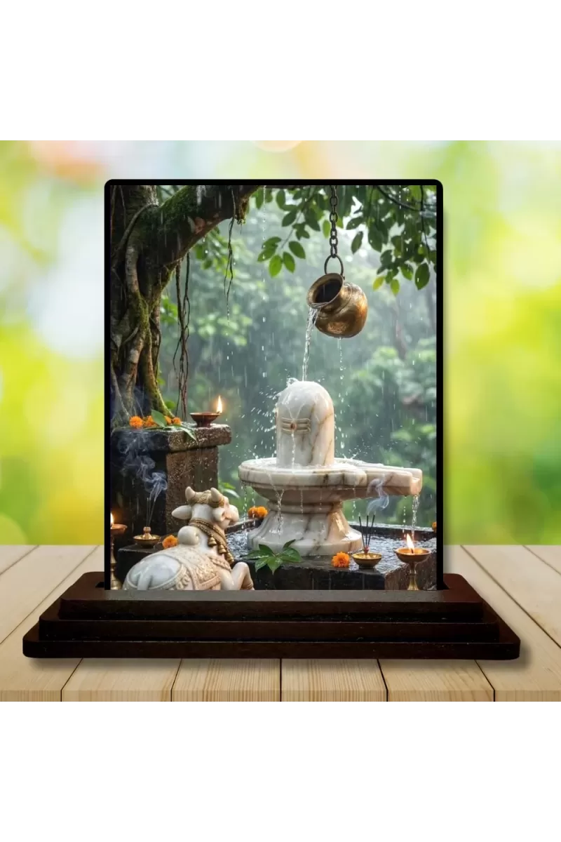 Car Dashboard Ganesha Wooden Photo Stand  3x4 Inches, Compact & Stylish Spiritual Display For Car, Home & Office (Pack Of 1) (F49625)